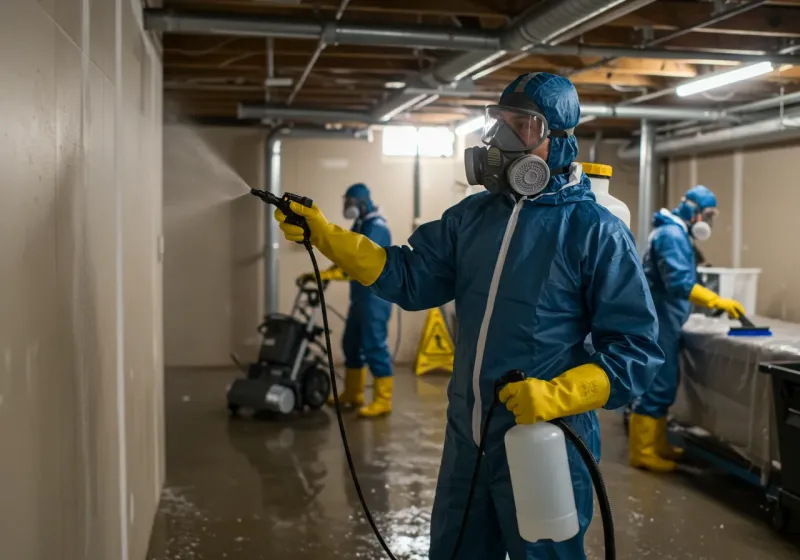 Basement Sanitization and Antimicrobial Treatment process in Wake Forest, NC