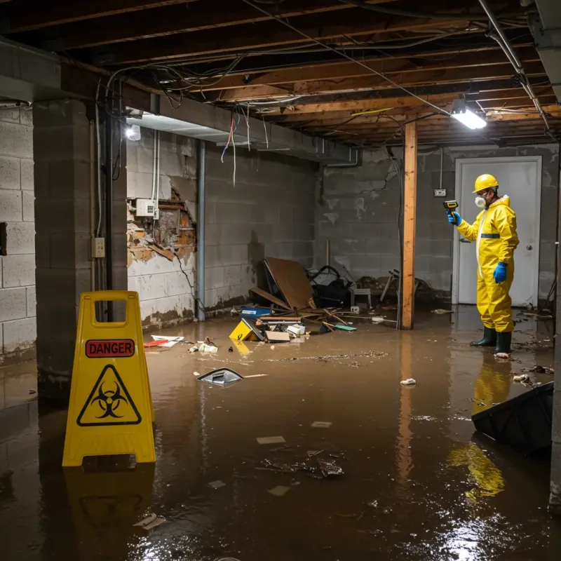 Flooded Basement Electrical Hazard in Wake Forest, NC Property