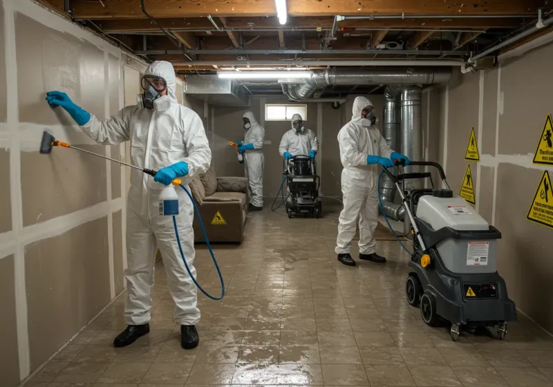 Basement Moisture Removal and Structural Drying process in Wake Forest, NC